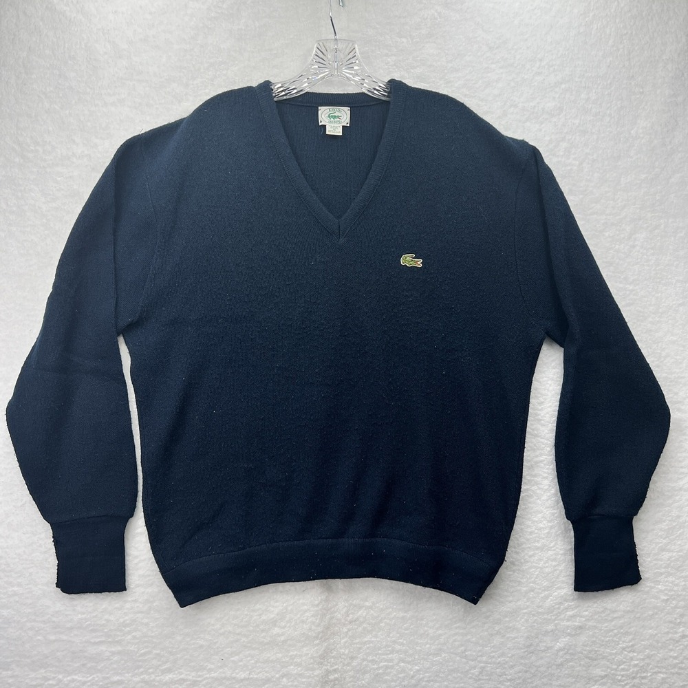 Vintage Izod Lacoste Sweater Mens Sz XL Blue Orlon‎ Acrylic Made in USA